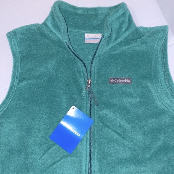 NWT Columbia Fleece Vest Mock Neck Zip Front Unisex Vest XL 18/20 - Picture 4 of 10